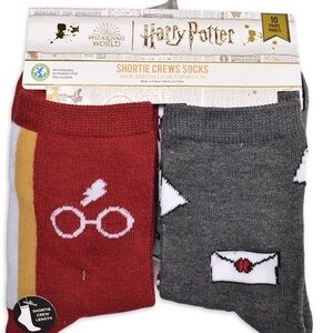 10 pack Warner Bros. Harry Potter Red and Gray Socks